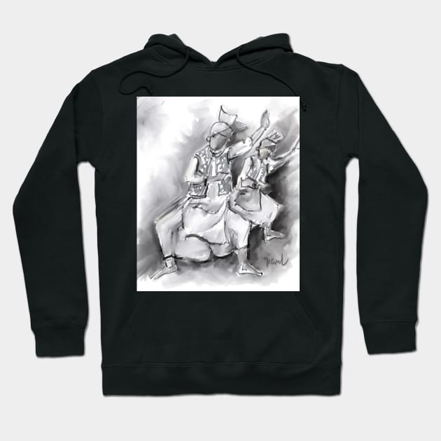 Bhangra dancers grey Hoodie by sukhpalgrewal